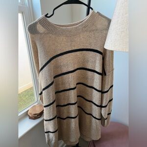 Aerie Cream and Black Knit Sweater